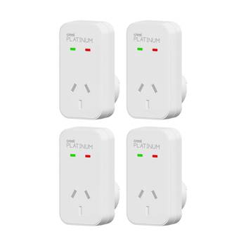 4PK Crest Platinum 1 Socket Surge Protector AU/NZ Plug W/ Child Protection White