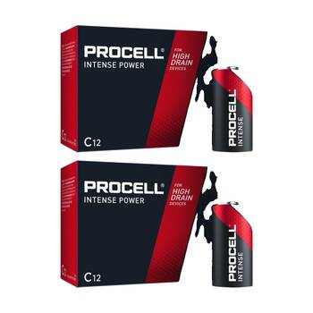 2x 12pc Duracell Procell Intense Px1400 C Batteries Bulk Alkaline