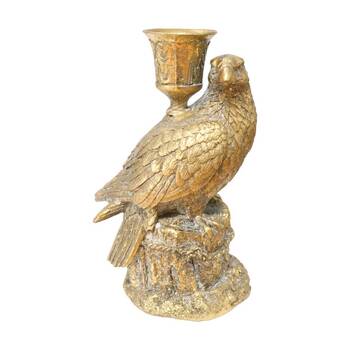 LVD Quail Vintage Gold Finish Candle Holder Home Decor 9x7x15.5cm