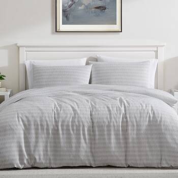 3pc Ardor Gleeson Quilt Cover Set Textured Jacquard Bedding Grey