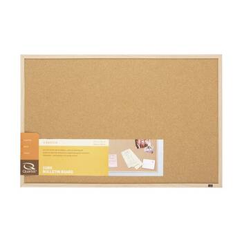 Quartet Corkboard Oak Frame High Density Surface 580x890mm Cork/Oak
