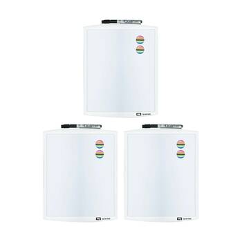 3x Quartet Magnetic Dry Erase Compact Whiteboard 230x280mm White/Black