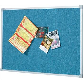 Quartet Bulletin Board Fabric Aluminium 1200x1800mm Wedgewood Blue