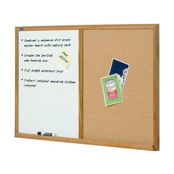 Quartet Combo Board Dual Surface Whiteboard 900x1200mm Cork/Oak/White