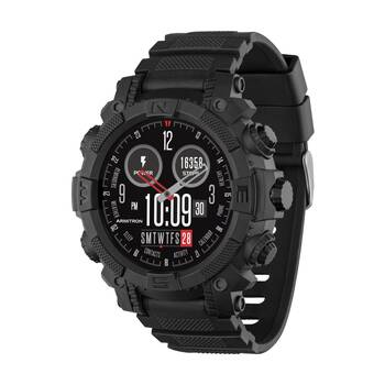 Reflex Active Series 38 Silicone Strap Sports Calling Smart Watch Black