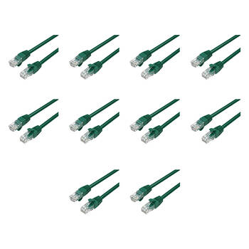 10PK Cruxtec RC6-003-DG CAT6 UTP 10GbE Ethernet Cable Dark Green 30cm