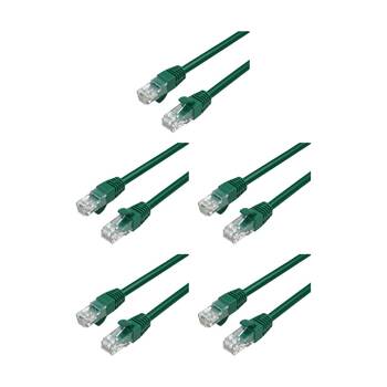 5PK Cruxtec RC6-003-DG CAT6 UTP 10GbE Ethernet Cable Dark Green 3m