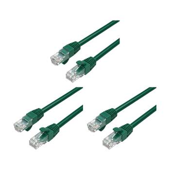 3PK Cruxtec RC6-003-DG CAT6 UTP 10GbE Ethernet Cable Dark Green 5m