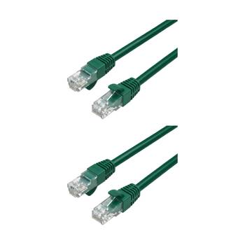 2PK Cruxtec RC6-003-DG CAT6 UTP 10GbE Ethernet Cable Dark Green 10m