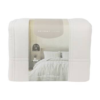 3pc Odyssey Living Port Douglas Washed Comforter Set 200gsm Oatmeal