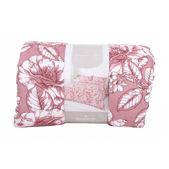 3pc Odyssey Living Lucia Comforter & Pillowcase Bedding Set Rosewood