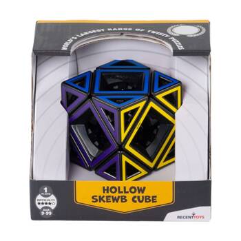Recent Toys Hollow Skewb Cube Puzzle Black Multicolour Geometric Design
