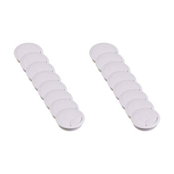 16PK 60mm Round Desk Grommet White Plastic Cable Management Electrical Wire