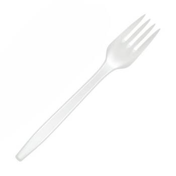 50x 20pc Partyware Reusable Plastic Heavy Duty Fork Set Tableware White