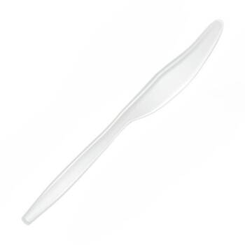25x 20pc Partyware Reusable Plastic Heavy Duty Knife Set Tableware White