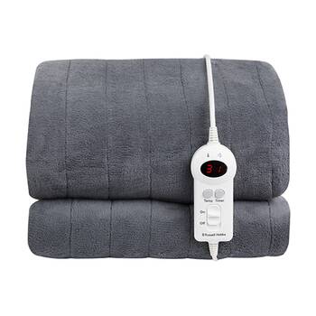 Russell Hobbs Soft Microfleece Heated Throw W/ 9 Heat Settings 180x130cm Grey
