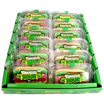 12PK Relkon Yammiez Sour Mallow Hotdog 50g Fruit Flavour Lollies/Gummies