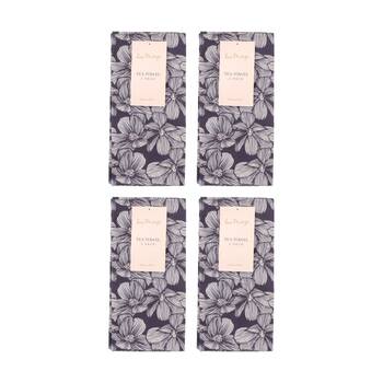 4x 2pc Bas Phillips Printed Linen Looks Tea Towel Set Cotton Blue Flowers