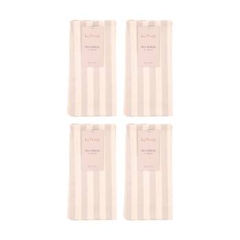 4x 2pc Bas Phillips Printed Linen Looks Tea Towel Set Cotton Natural Stripes