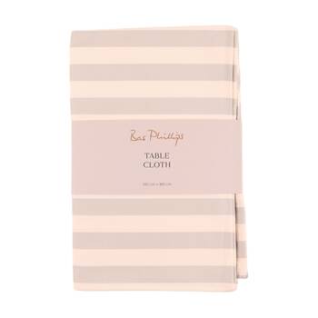 Bas Phillips Printed Linen Looks Table Cloth Natural Stripes Small 140x180cm