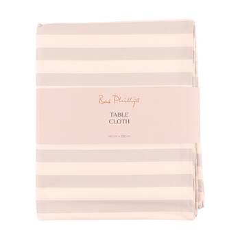 Bas Phillips Printed Linen Looks Table Cloth Natural Stripes MED 140x230cm