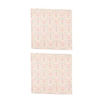 2x 4pc Bas Phillips Printed Linen Looks Napkin Set Winter Delicates 45cm