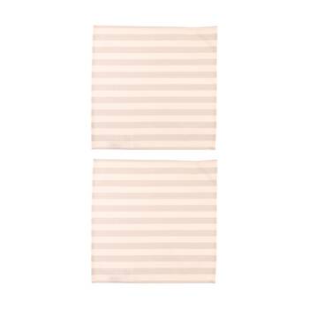 2x 4pc Bas Phillips Printed Linen Looks Napkin Set Natural Stripes 45cm
