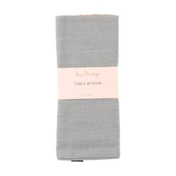 Bas Phillips Linen Tencel Table Runner Kitchen Textile Misty Blue MED 35x180cm