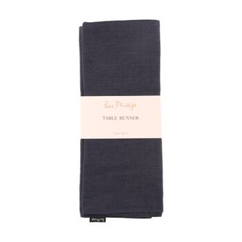 Bas Phillips Linen Tencel Table Runner Kitchen Textile Navy MED 35x180cm