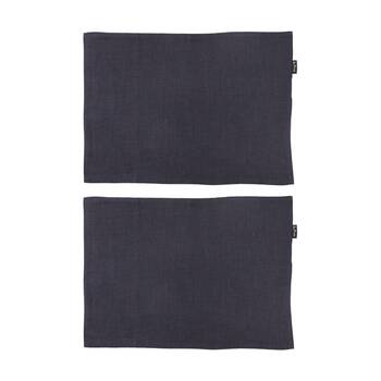 2x 4pc Bas Phillips Linen Tencel Placemat Set Tableware Navy 33x45cm