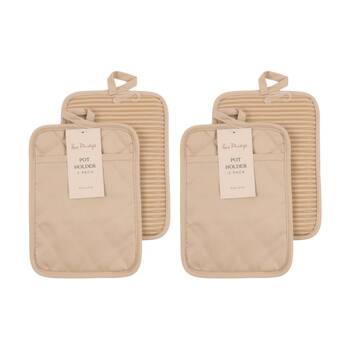 2x 2pc Bas Phillips Pot Holder Silicone Cotton Kitchen Linen Beach 18x24.5cm