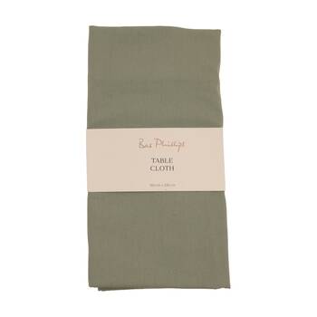 Bas Phillips Essentials Cotton Table Cloth W/ Piped Edge Sage MED 150x230cm