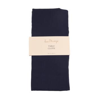 Bas Phillips Essentials Cotton Table Cloth W/ Piped Edge Blue MED 150x230cm
