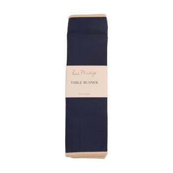 Bas Phillips Essentials Cotton Table Runner W/ Piped Edge Blue Small 35x150cm