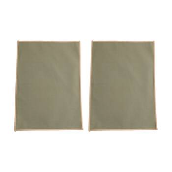 2x 4pc Bas Phillips Essentials Cotton Placemat Set Table Linen Sage 33x35cm