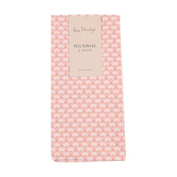 2pc Bas Phillips Printed Linen Looks Tea Towel Set Cotton Daisy
