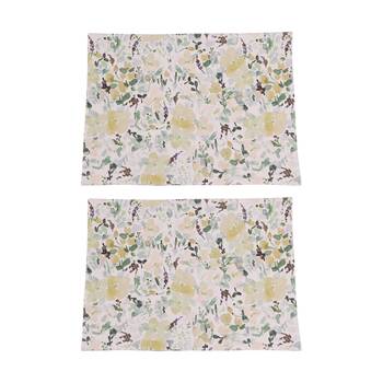 2x 4pc Bas Phillips Printed Linen Looks Placemat Set Green Wonderland 33x45cm