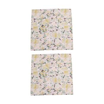 2x 4pc Bas Phillips Printed Linen Looks Napkin Set Green Wonderland 45cm
