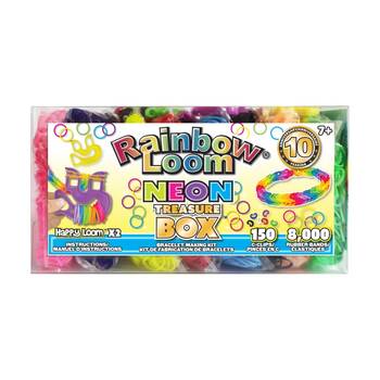 Rainbow Loom Treasure Box Neon Bracelet Bands Kit Craft Set 8152pc