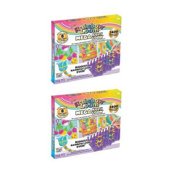 2x Rainbow Loom Mega Mighty Bracelet DIY Craft Kit Set 7Y+ Kids Fun 2466pc