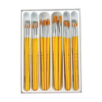 30pc Royal & Langnickel Golden Taklon Art/Craft Painting Brush Set Flat Round