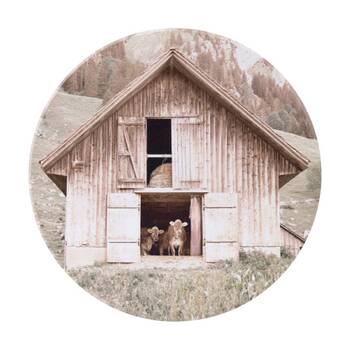 3PK Splosh Rustic Meadow Ceramic Drink Coaster Cork Base Barn 11x11cm