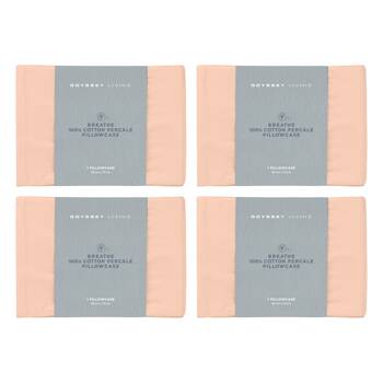 4x Odyssey Living Breathe Cotton Standard Pillowcase 48cm x 73cm Light Clay