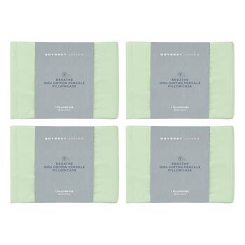 4x Odyssey Living Breathe Cotton Standard Pillowcase 48cm x 73cm Sage