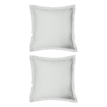 2x Odyssey Living Breathe Cotton European Pillowcase 65cm x Pewter