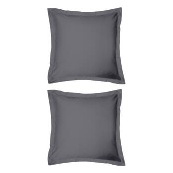 2x Odyssey Living Breathe Cotton European Pillowcase 65cm x Charcoal