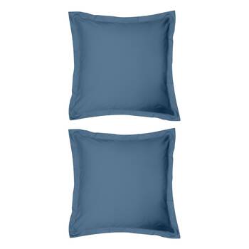 2x Odyssey Living Breathe Cotton European Pillowcase 65cm x Marine Blue