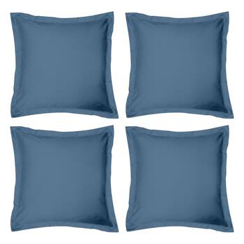 4x Odyssey Living Breathe Cotton European Pillowcase 65cm x Marine Blue