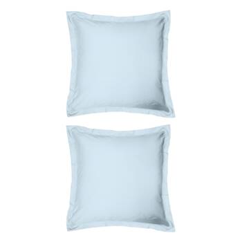 2x Odyssey Living Breathe Cotton European Pillowcase 65cm x Sky Blue