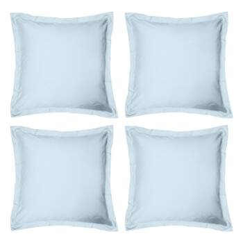 4x Odyssey Living Breathe Cotton European Pillowcase 65cm x Sky Blue